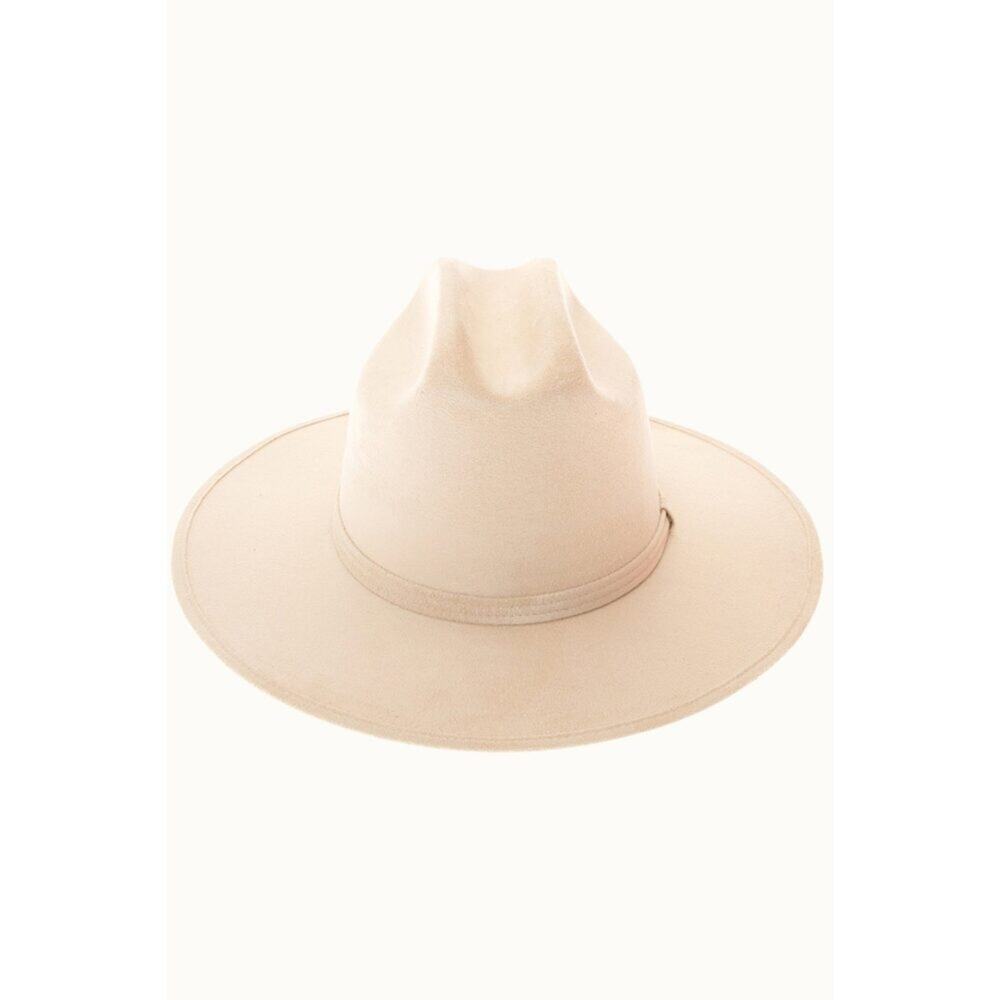 J23 Ivory Cattleman Crown Vegan Suede Wide Brim Hat